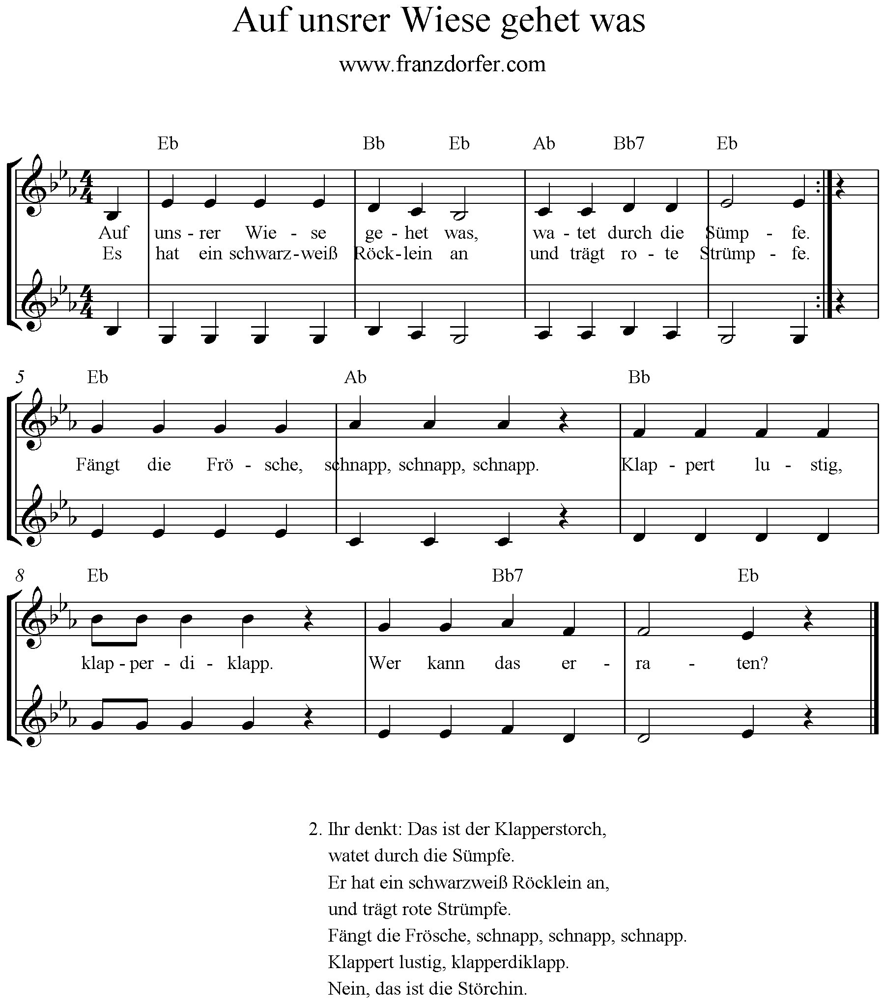 Eb-Dur, auf unsrer Wiese